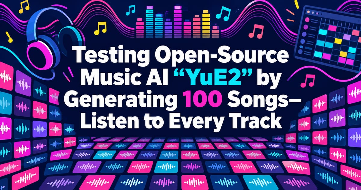 اختبار YuE2، ذكاء اصطناعي مفتوح المصدر للتأليف الموسيقي، عبر توليد 100 أغنية — استمع إليها جميعًا
