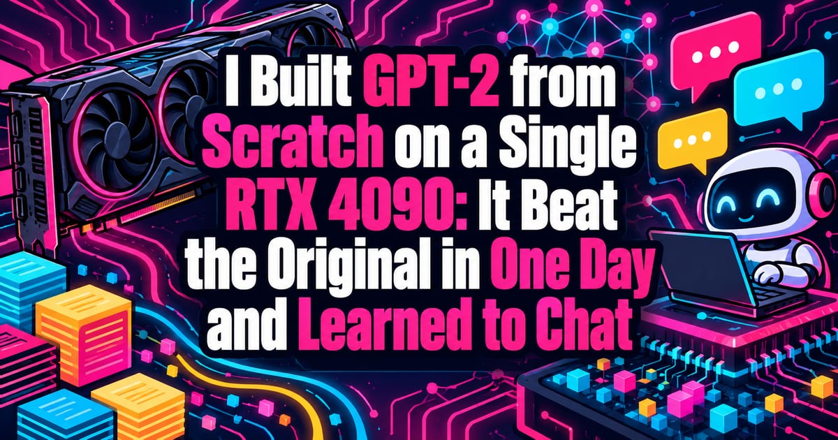 بنيت GPT-2 من الصفر باستخدام RTX 4090 واحد: تفوّق على النسخة الأصلية خلال يوم، وأصبح قادراً على الدردشة