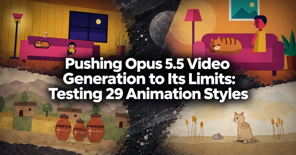 تحدّي حدود توليد الفيديو في Opus 5.5: اختبار 29 أسلوبًا للرسوم المتحركة دفعة واحدة