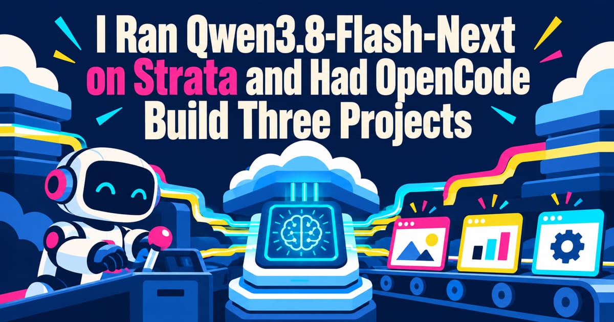شغّلت Qwen3.8-Flash-Next عبر Strata وجعلت OpenCode ينشئ ثلاثة مشاريع